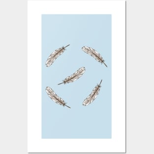 Light White Bird Feathers Posters and Art